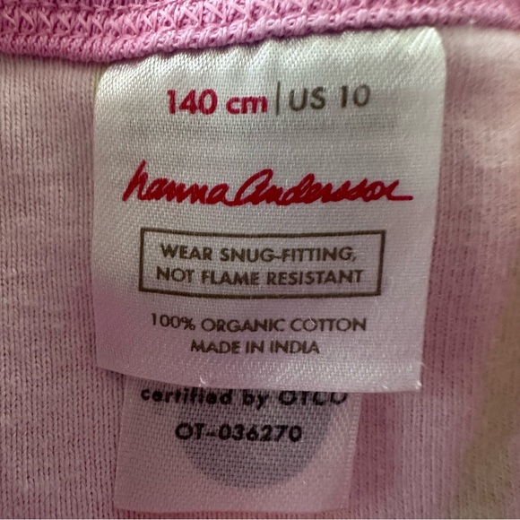 Hanna Andersson 140 Girls 10 Jellyfish Pink Organic Cotton Pajama Set Pink - Picture 4 of 4